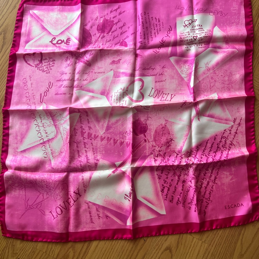 VintageRosemond Vintage Escada
Pink Silk Love You Scarf